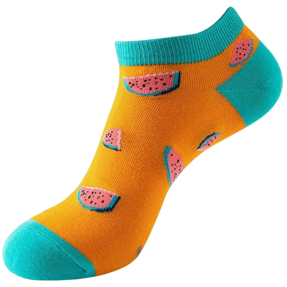 Orange Ankle Length Socks for Men