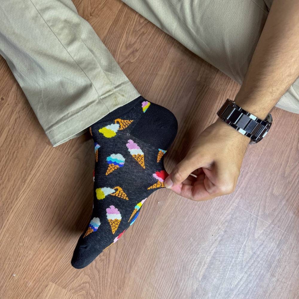 Black Ankle Length Socks for Men
