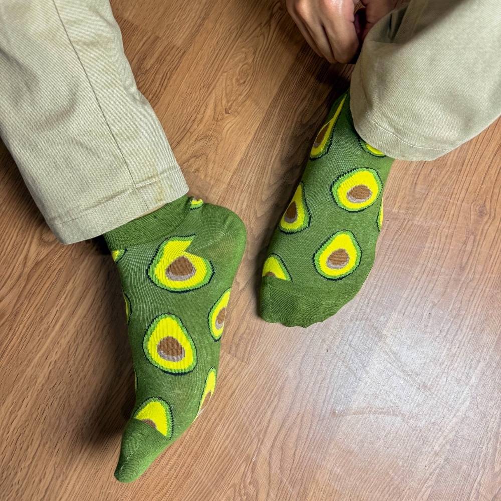 Green Ankle Length Socks for Men