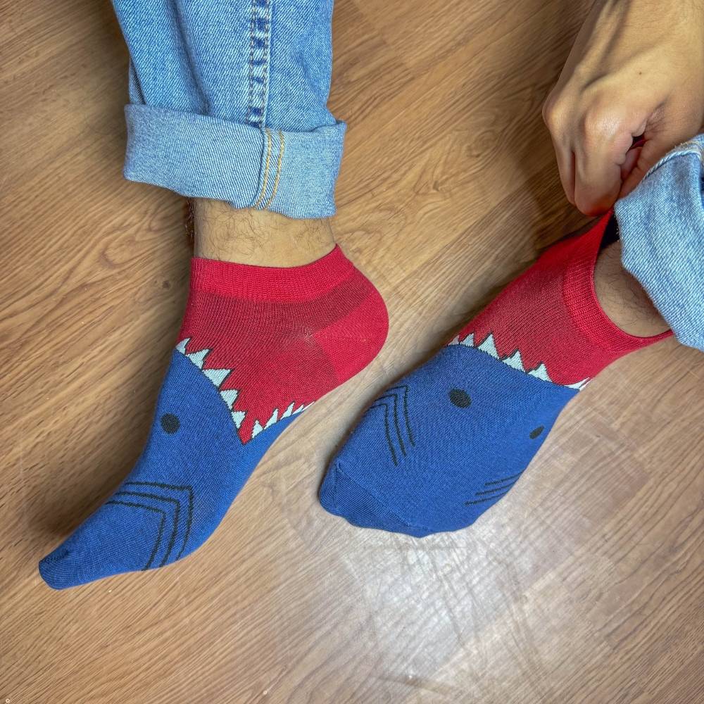 Blue Ankle Length Socks for Men