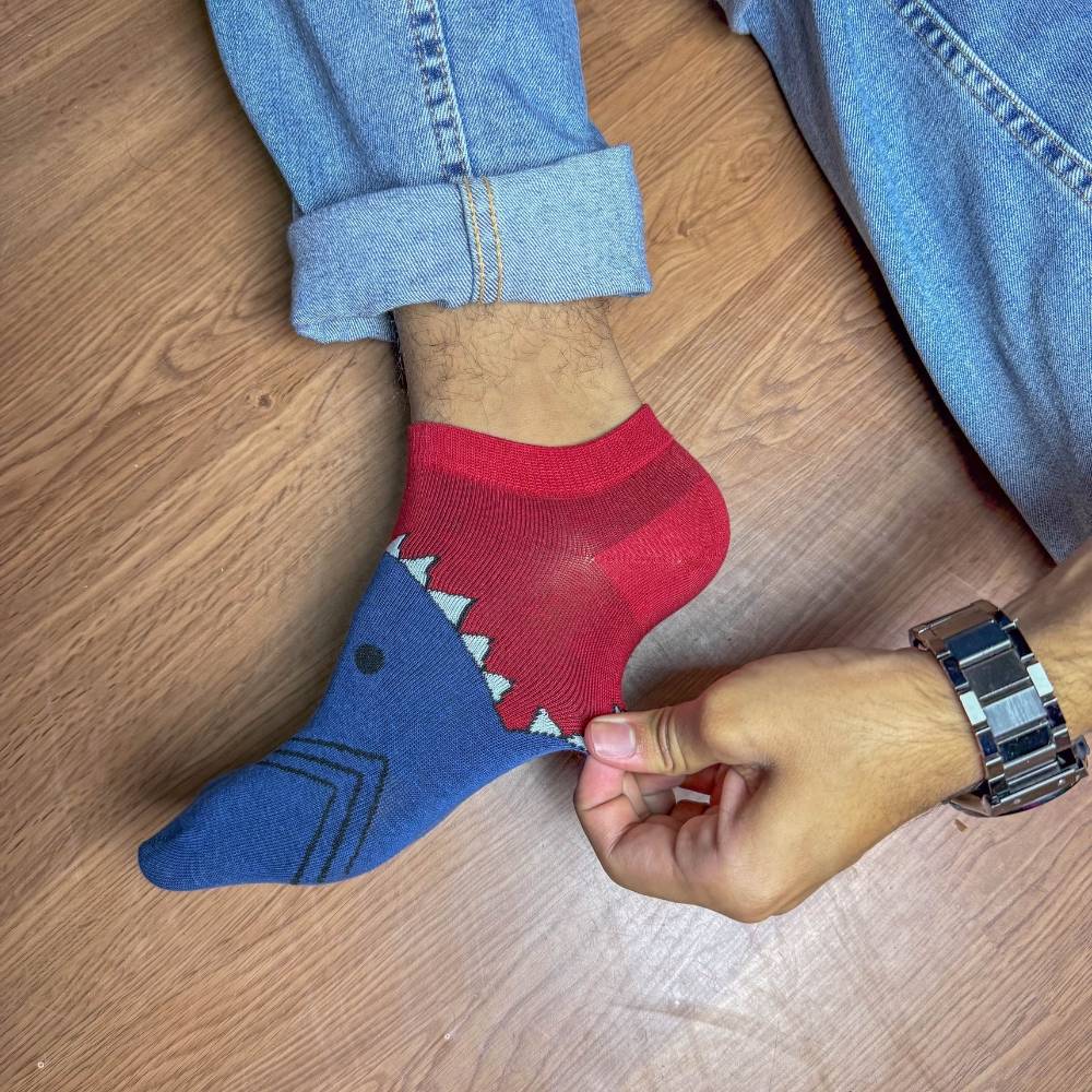 Blue Ankle Length Socks for Men