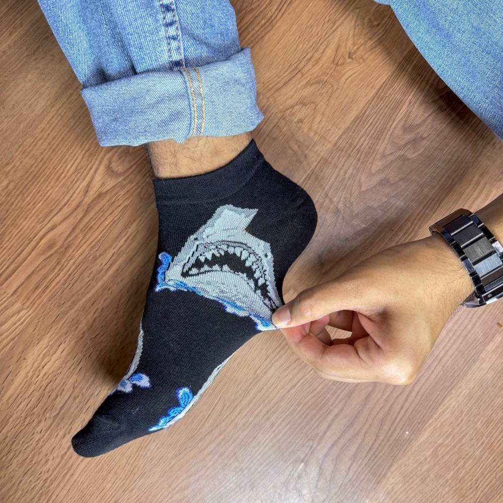 Black Ankle Length Socks for Men