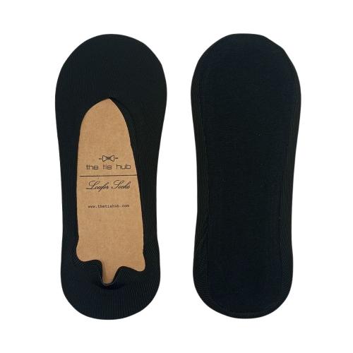 Black No Show Loafer Socks for Men