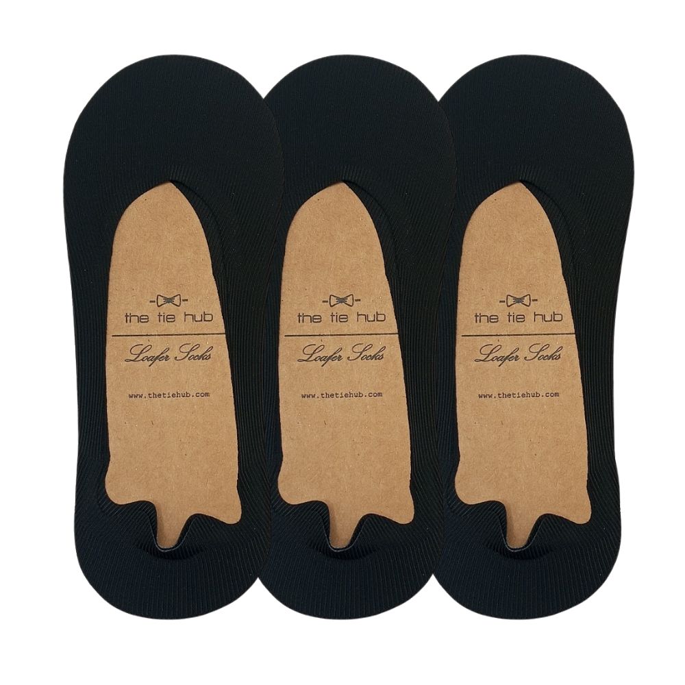 Black No Show Loafer Socks for Men