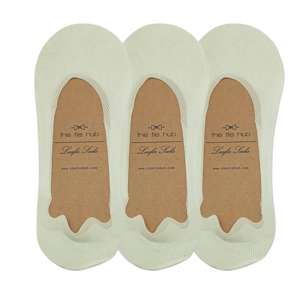 White No Show Loafer Socks for Men