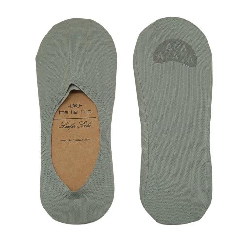 Grey No Show Loafer Socks for Men