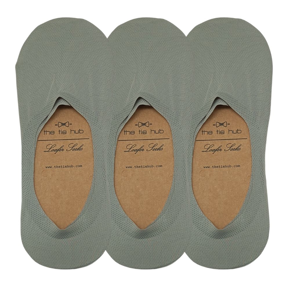 Grey No Show Loafer Socks for Men