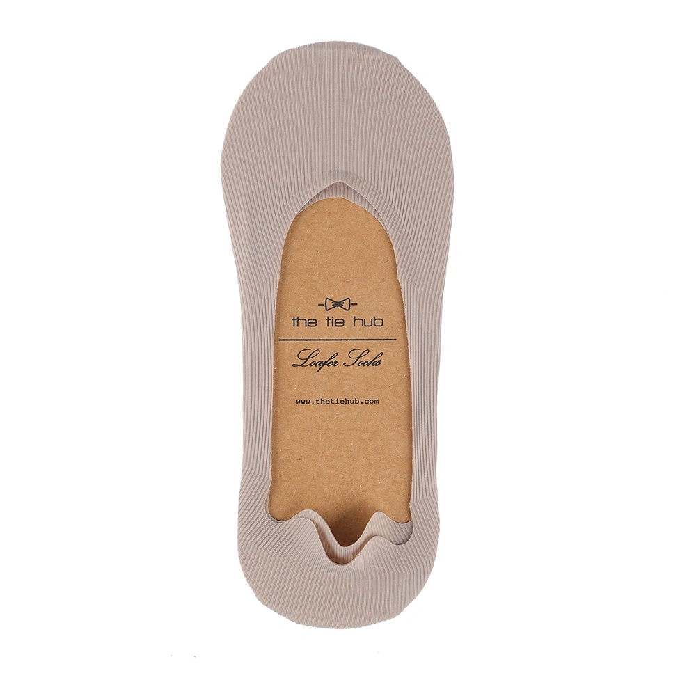 Cream No Show Loafer Socks for Men