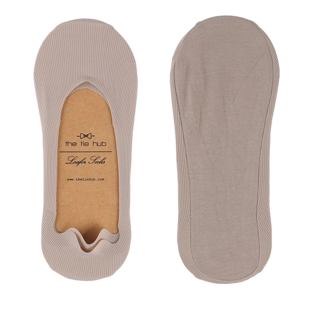 Cream No Show Loafer Socks for Men