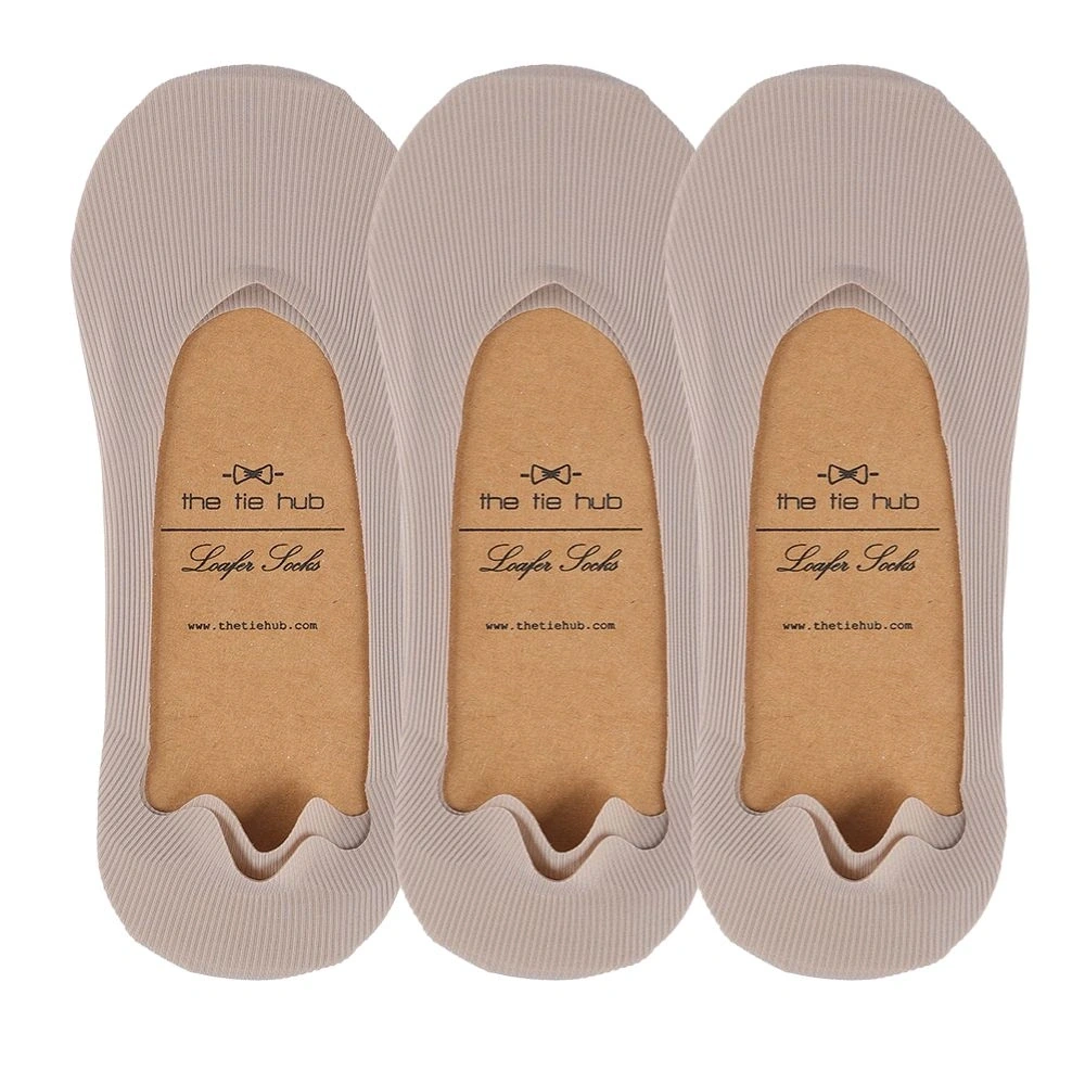 Cream No Show Loafer Socks for Men