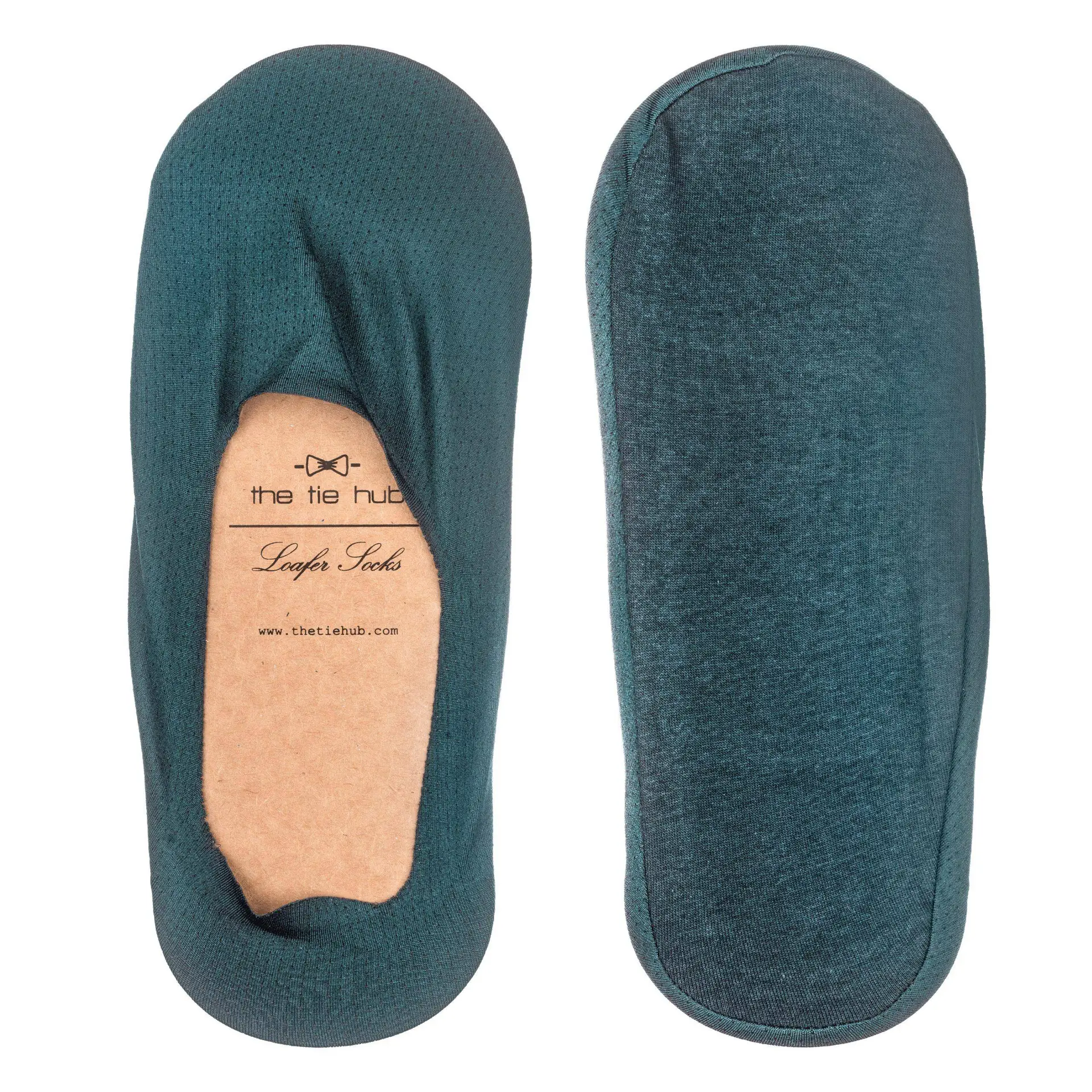 Green No Show Loafer Socks for Men