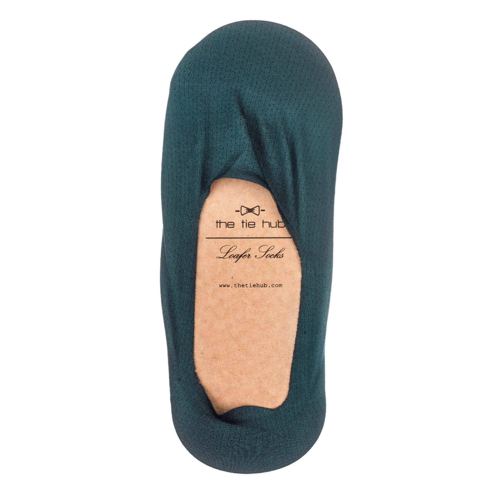 Green No Show Loafer Socks for Men