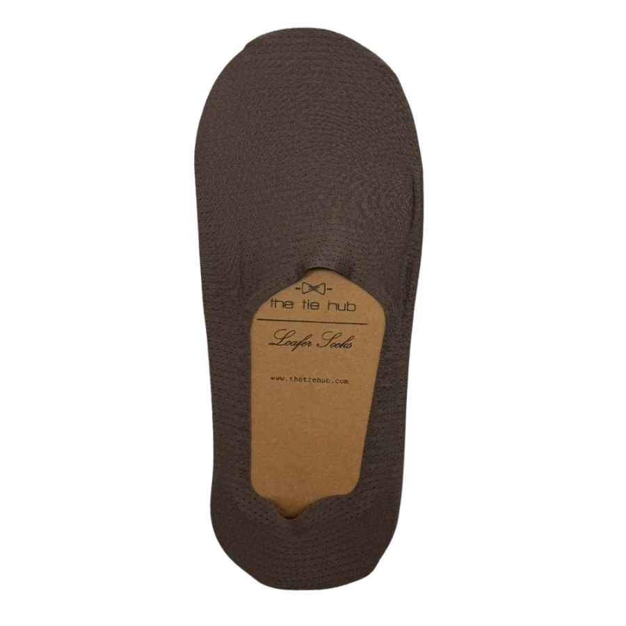 Brown No Show Loafer Socks for Men