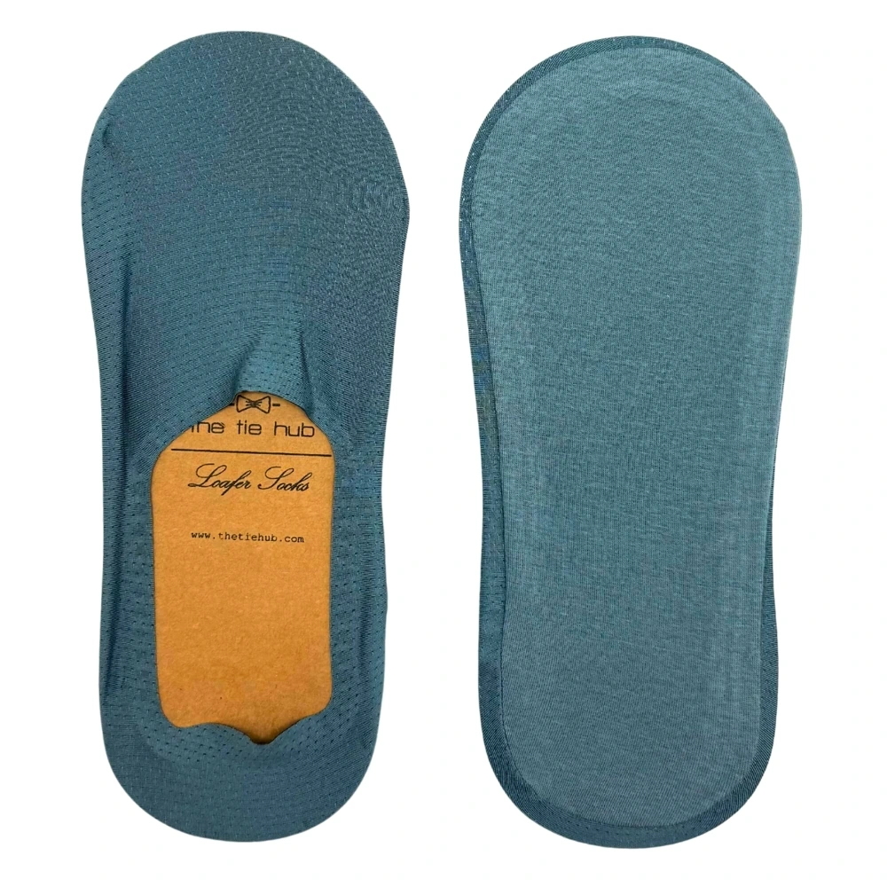 Blue No Show Loafer Socks for Men