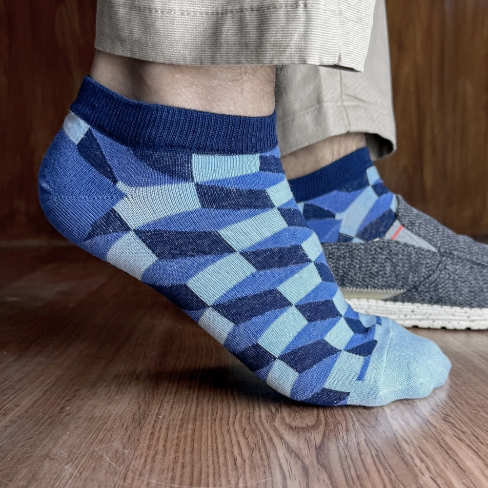 Multicolor Ankle Length Socks Pack of 3 for Men