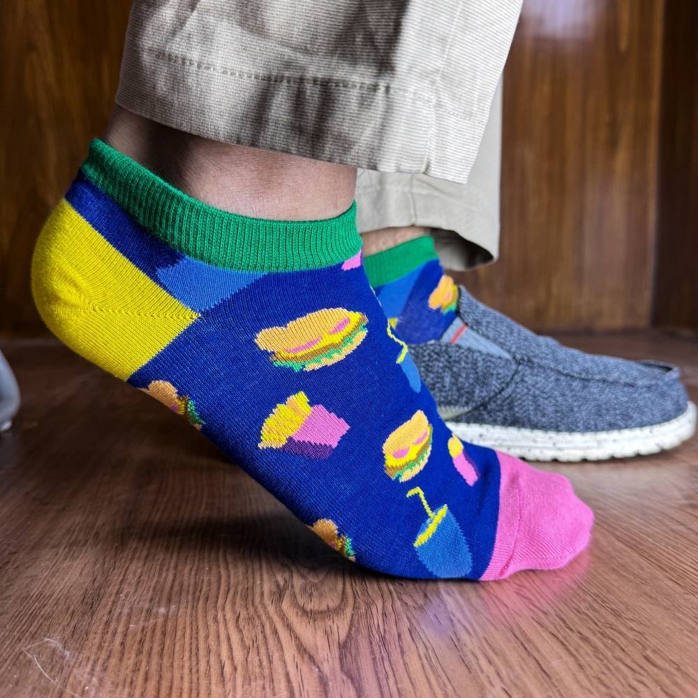 Multicolor Ankle Length Socks Pack of 3 for Men