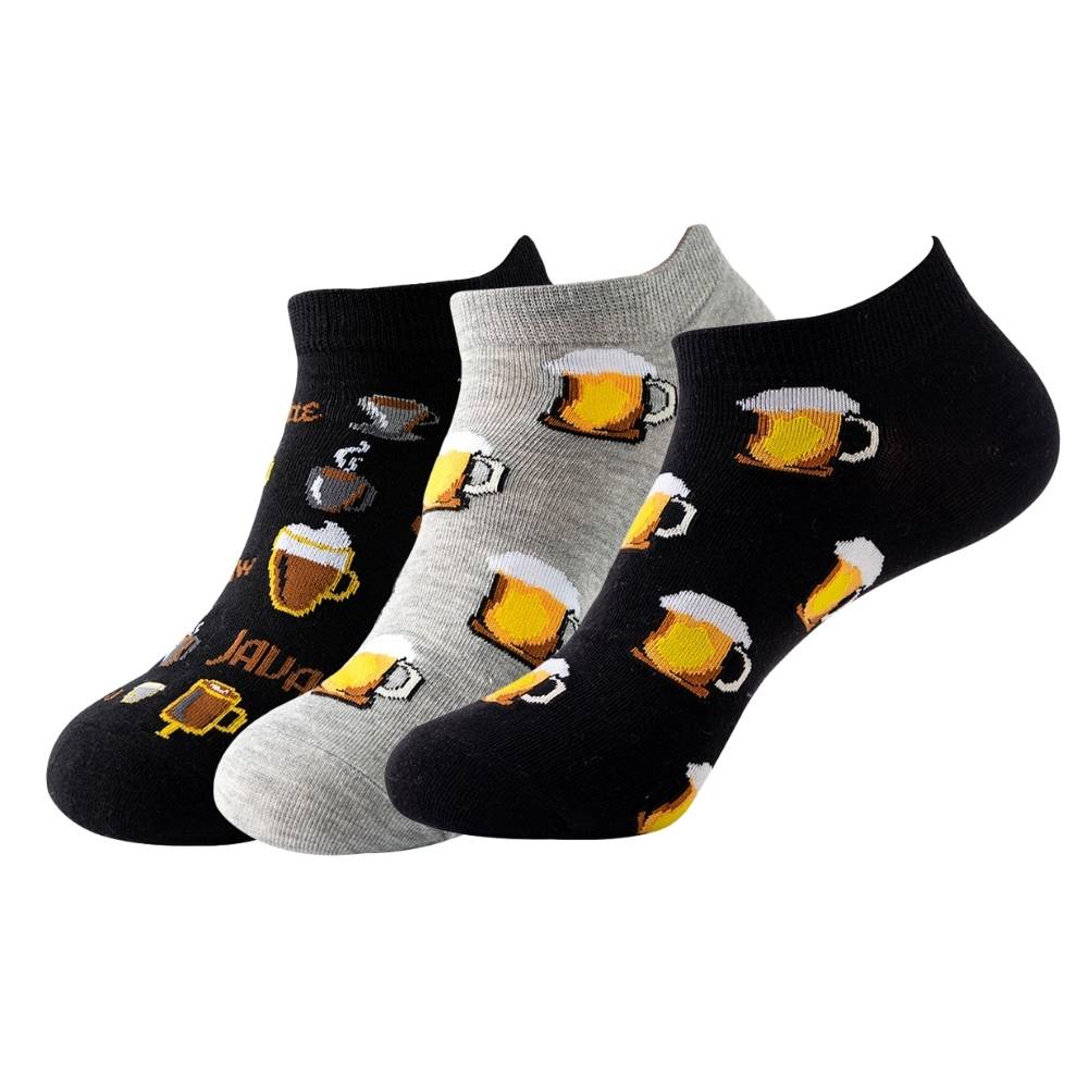Multicolor Ankle Length Socks Pack of 3 for Men