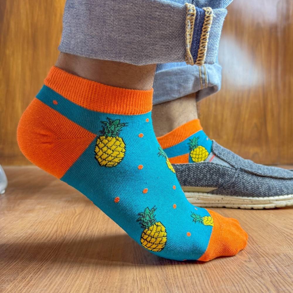 Multicolor Ankle Length Socks Pack of 3 for Men