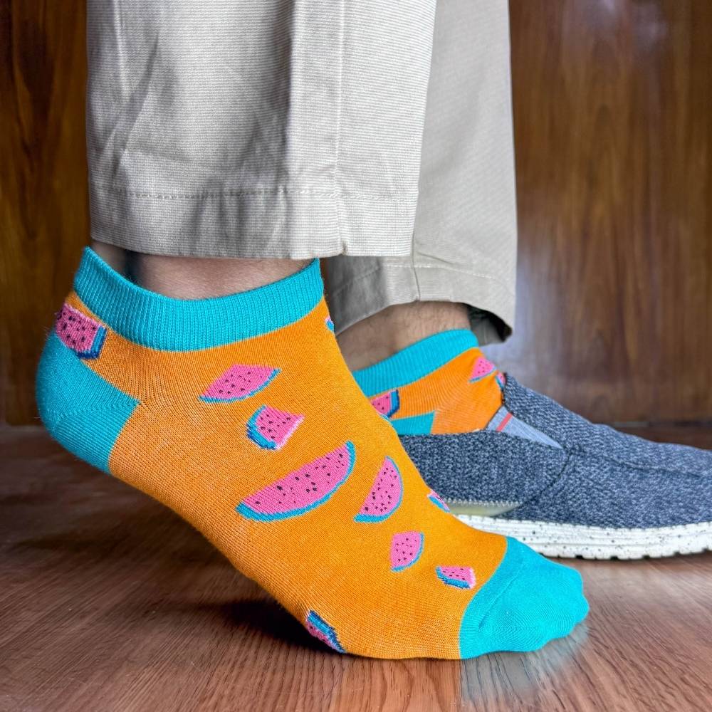 Multicolor Ankle Length Socks Pack of 3 for Men