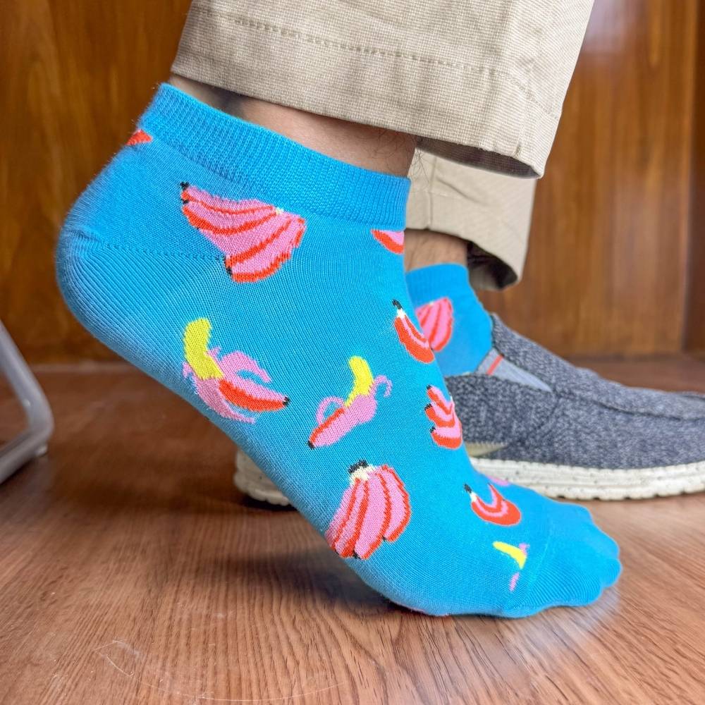 Multicolor Ankle Length Socks Pack of 3 for Men