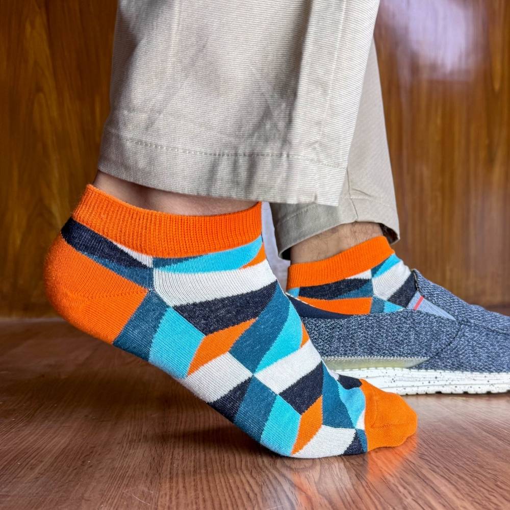 Multicolor Ankle Length Socks Pack of 3 for Men