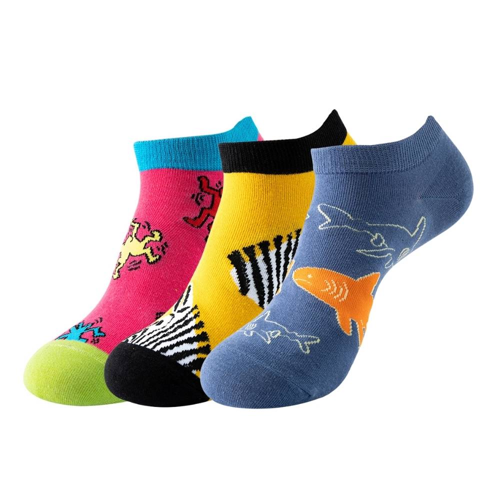 Multicolor Ankle Length Socks Pack of 3 for Men