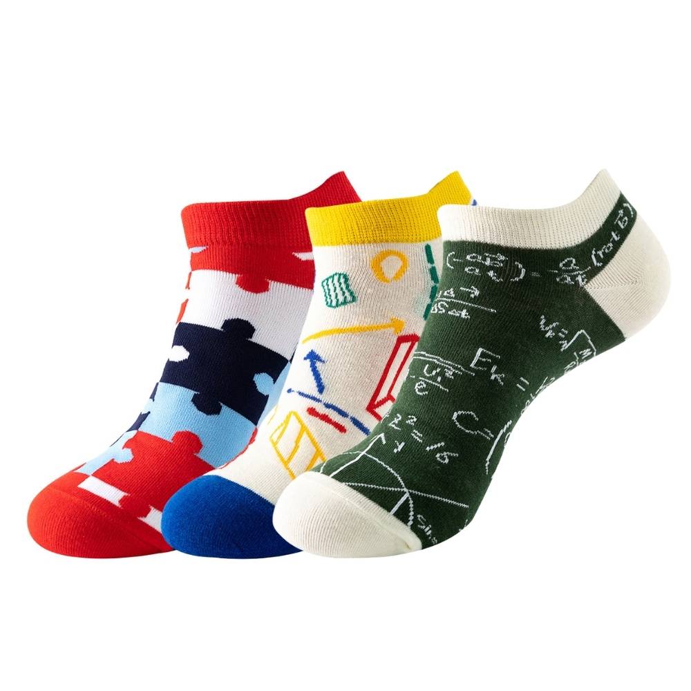 Multicolor Ankle Length Socks Pack of 3 for Men
