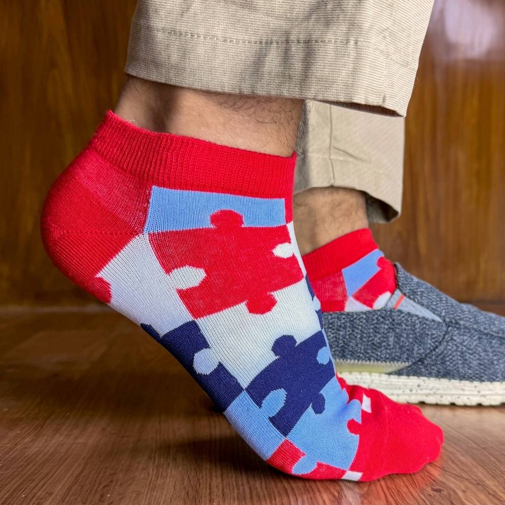 Multicolor Ankle Length Socks Pack of 3 for Men