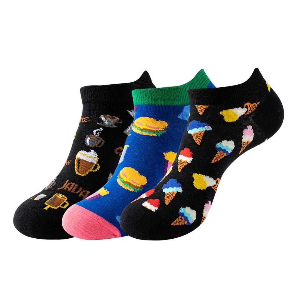 Multicolor Ankle Length Socks Pack of 3 for Men