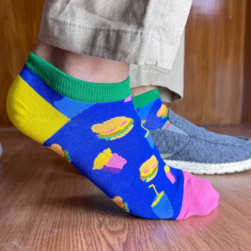 Multicolor Ankle Length Socks Pack of 3 for Men