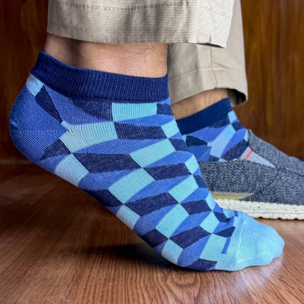 Multicolor Ankle Length Socks Pack of 3 for Men