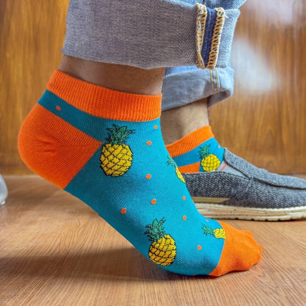 Multicolor Ankle Length Socks Pack of 3 for Men