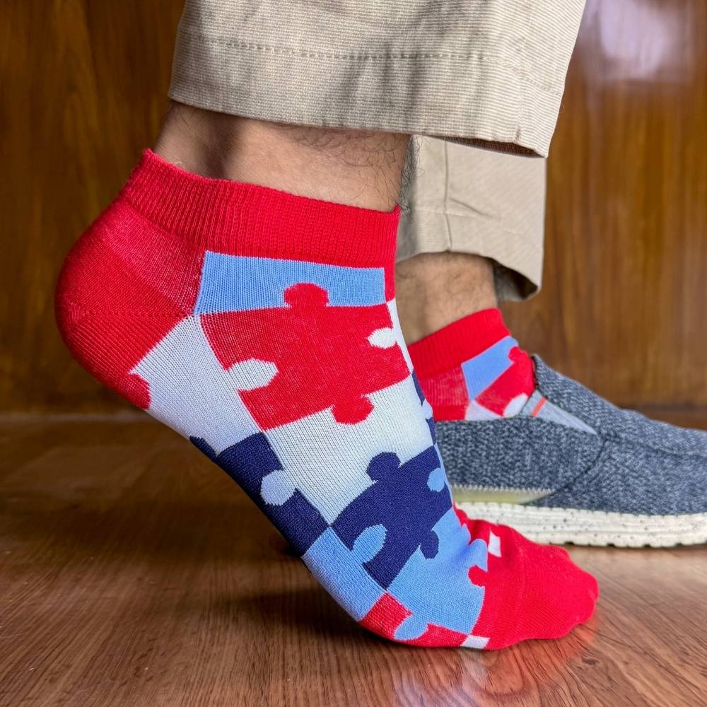 Multicolor Ankle Length Socks Pack of 3 for Men