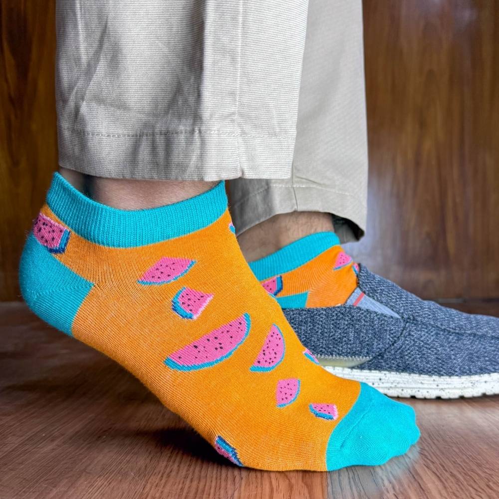 Multicolor Ankle Length Socks Pack of 3 for Men