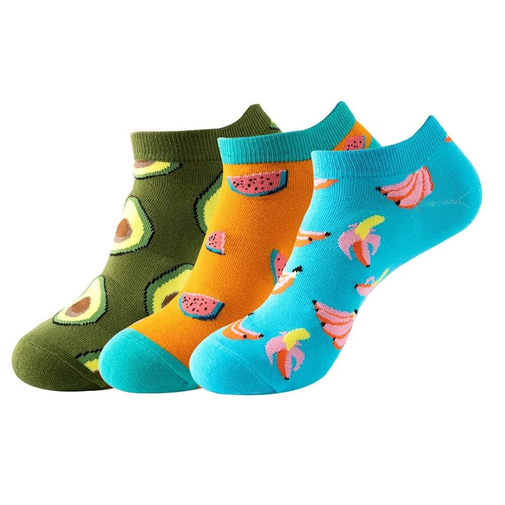Multicolor Ankle Length Socks Pack of 3 for Men