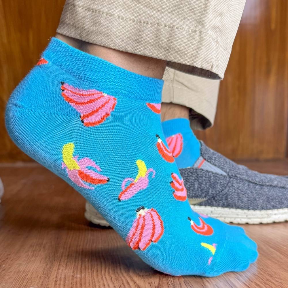 Multicolor Ankle Length Socks Pack of 3 for Men