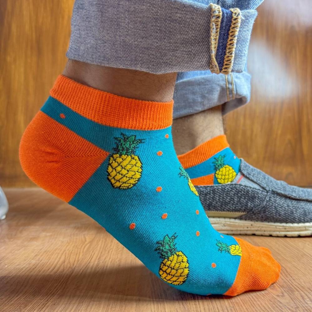 Multicolor Ankle Length Socks Pack of 3 for Men