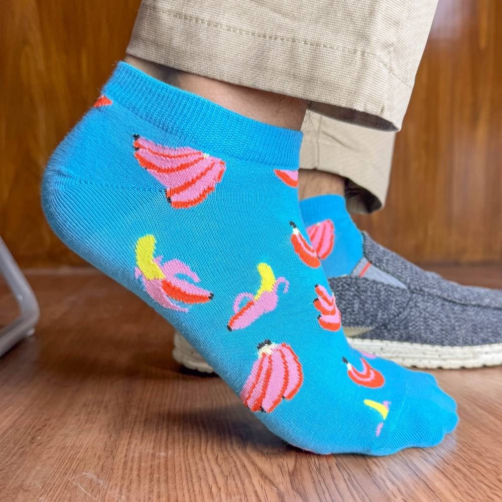 Multicolor Ankle Length Socks Pack of 3 for Men