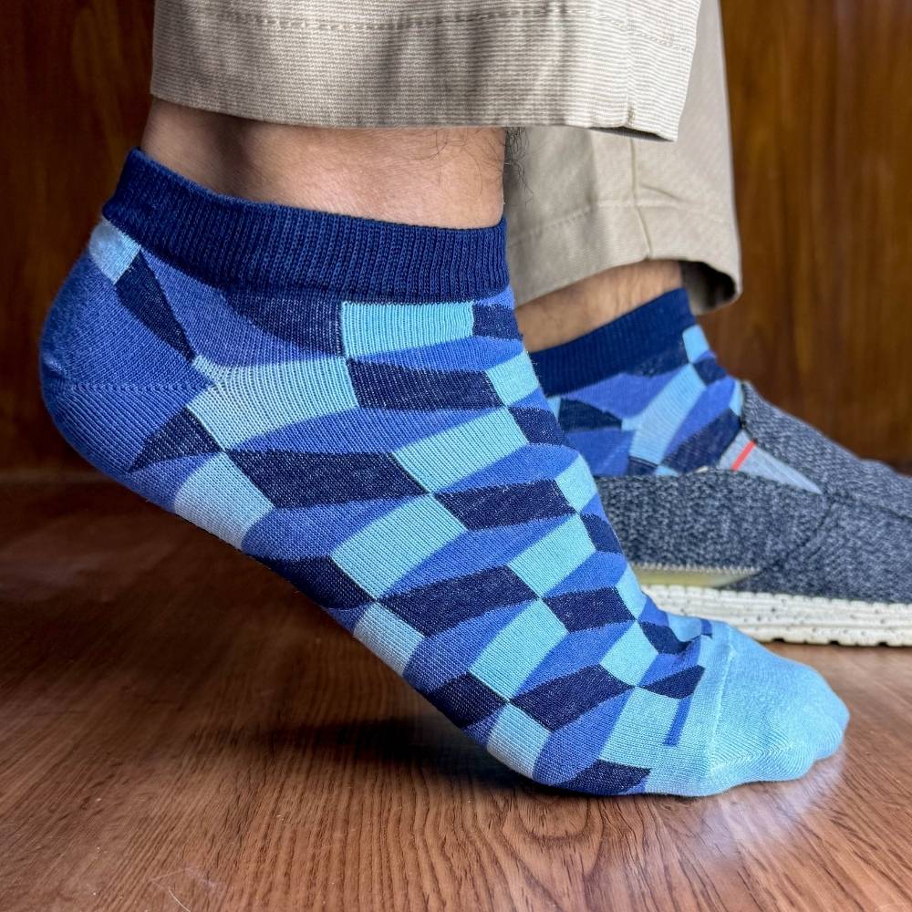 Multicolor Ankle Length Socks Pack of 3 for Men