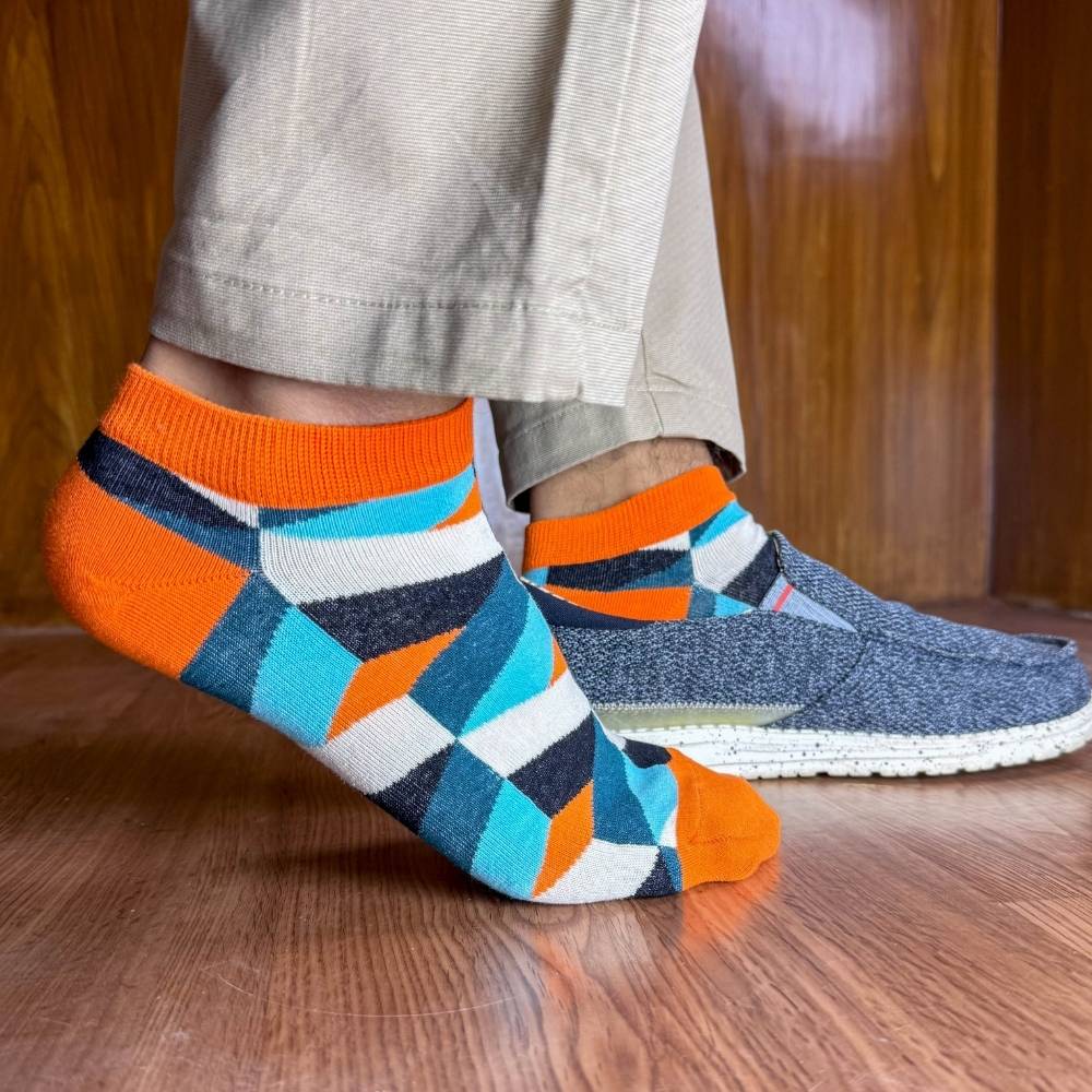 Multicolor Ankle Length Socks Pack of 3 for Men