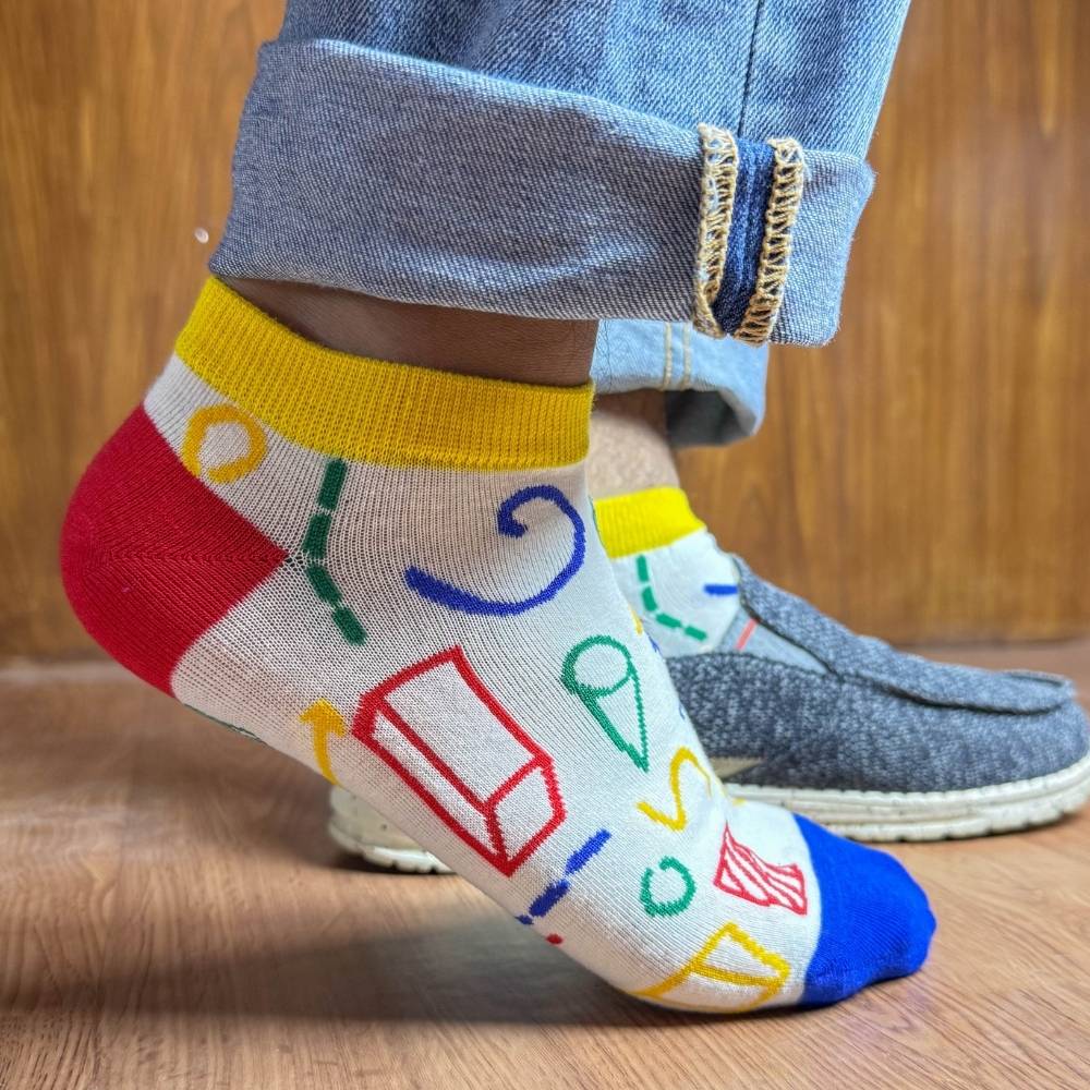 Multicolor Ankle Length Socks Pack of 3 for Men