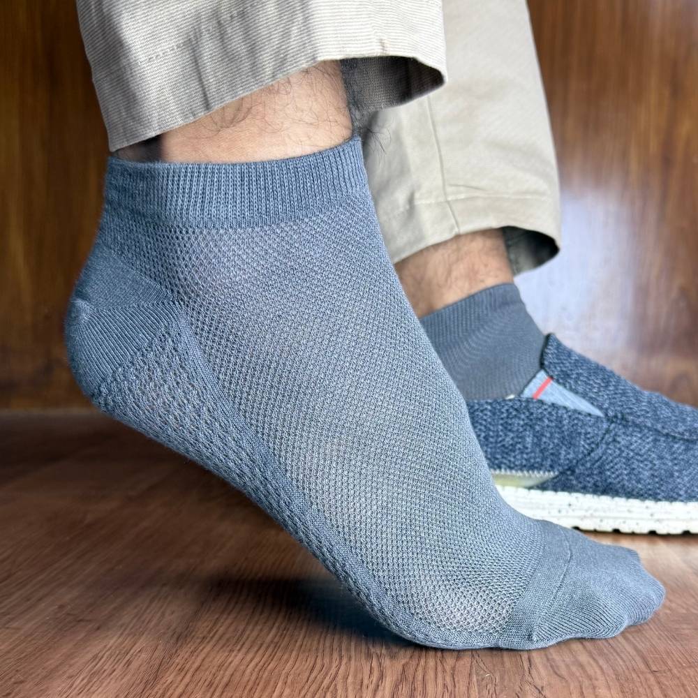 Multicolor Ankle Length Socks Pack of 3 for Men