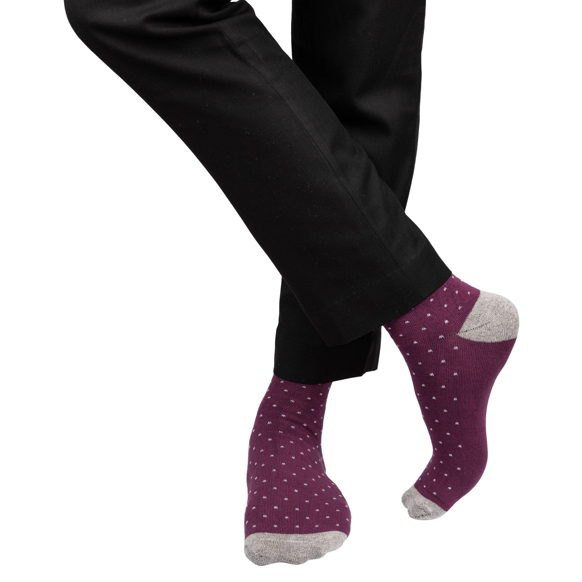Purple Crew Length Socks for Men