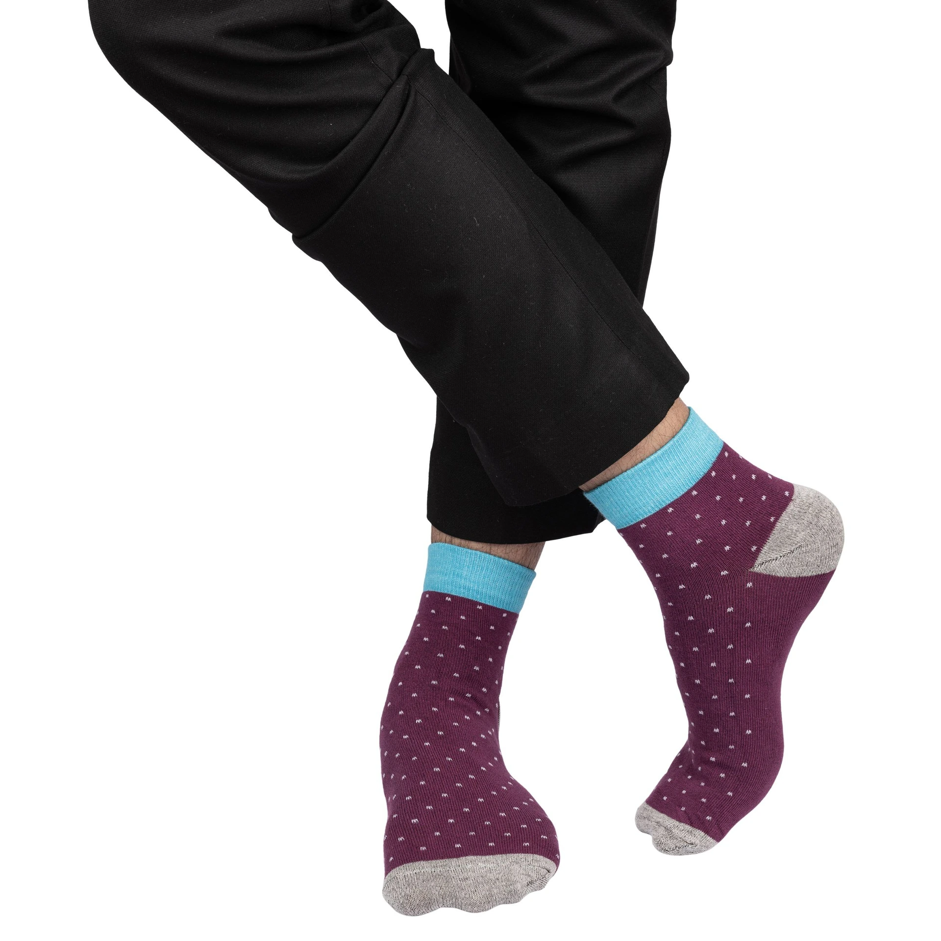 Purple Ankle Length Socks for Men