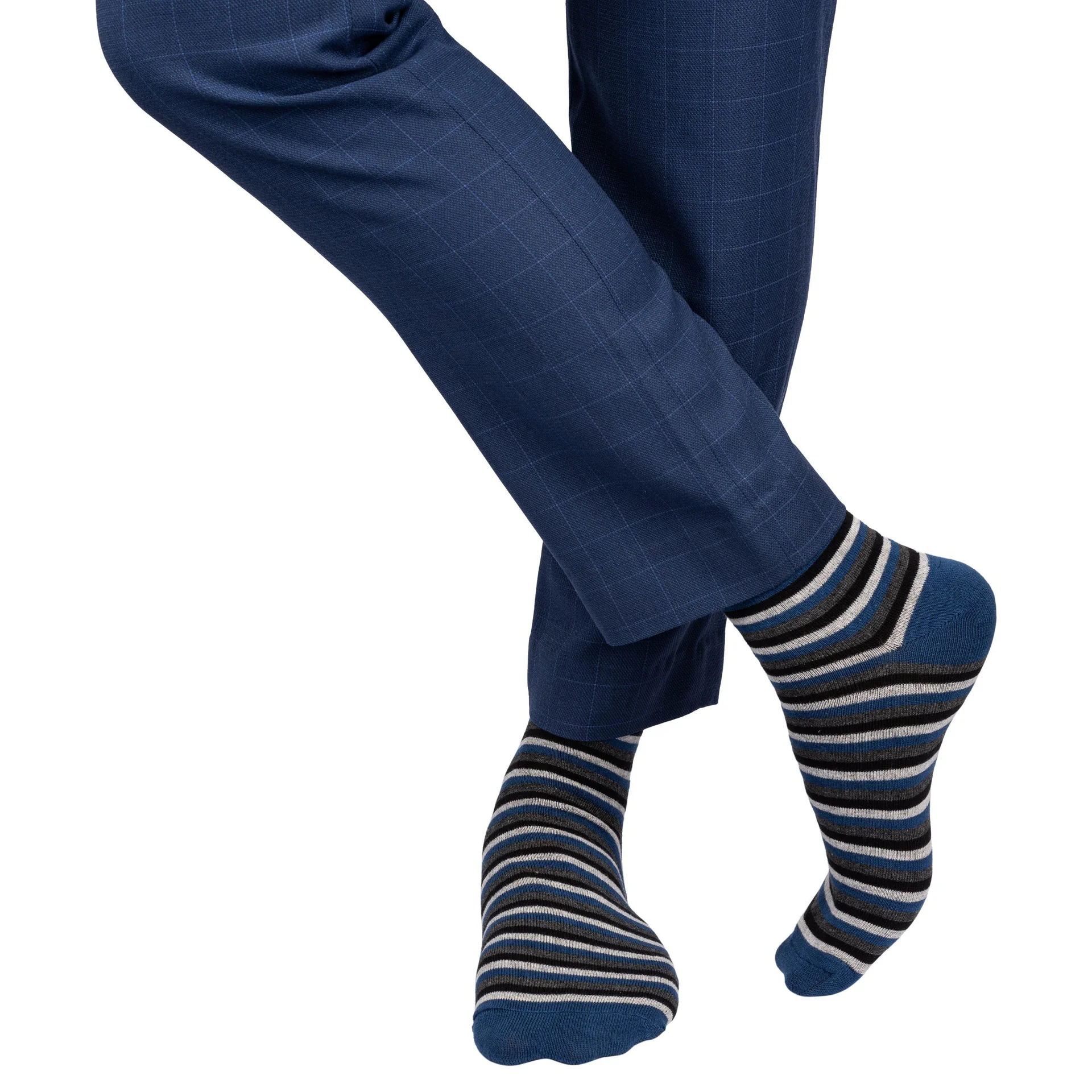 Blue Ankle Length Socks for Men