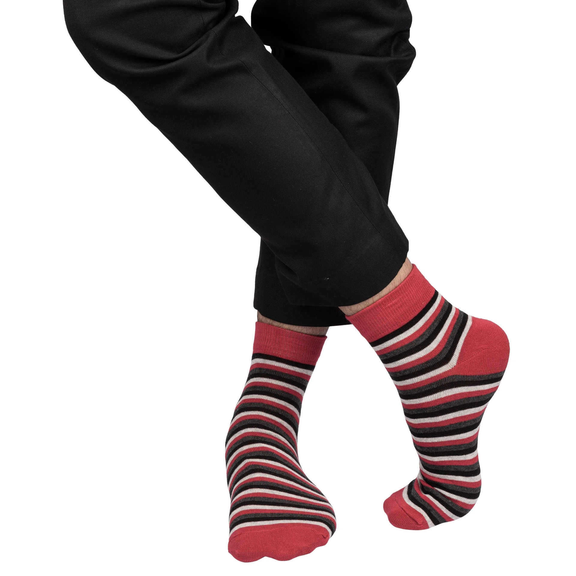 Red Ankle Length Socks for Men