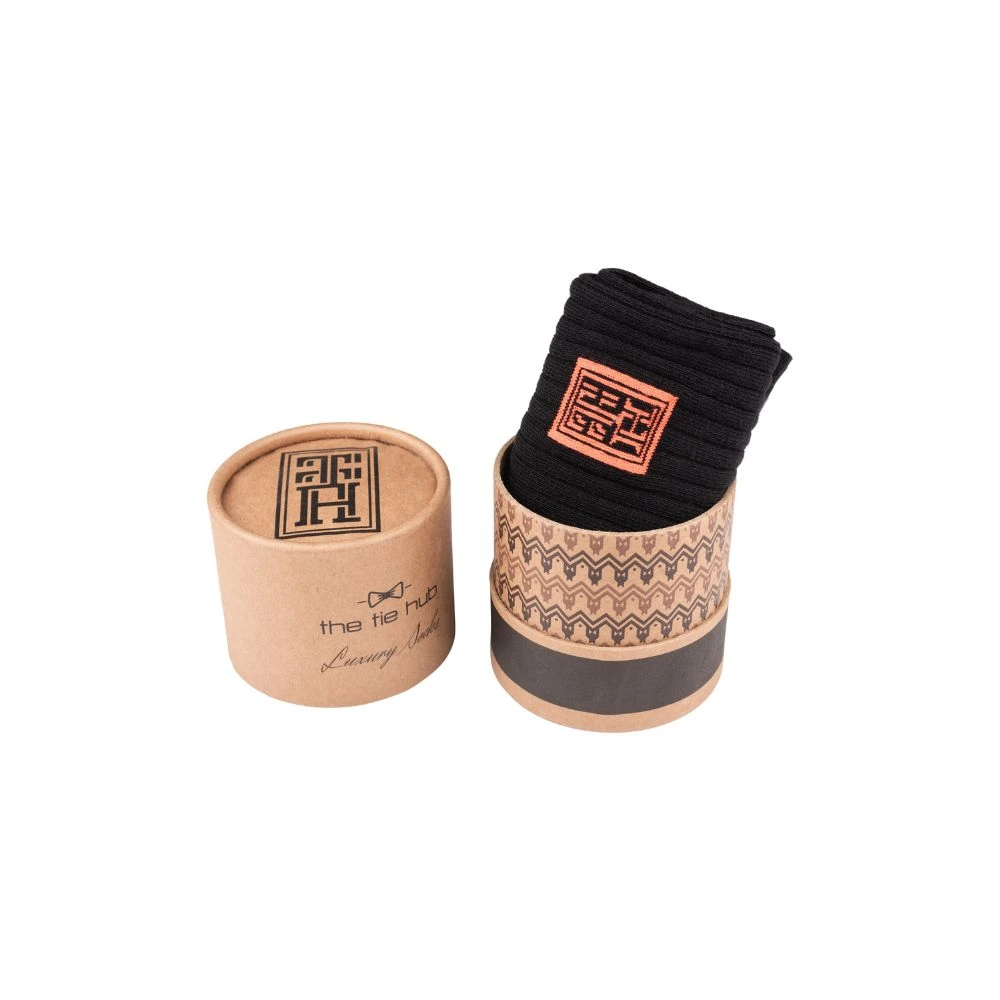 Black Crew Length Socks for Men