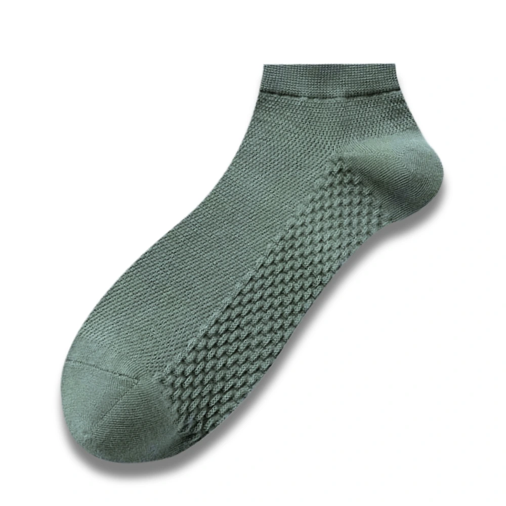 Green Ankle Length Socks for Men