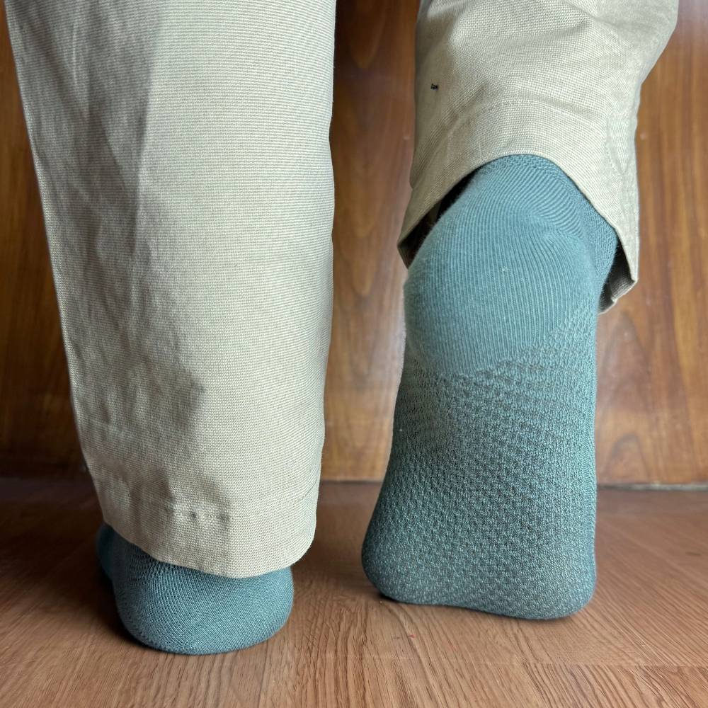 Green Ankle Length Socks for Men
