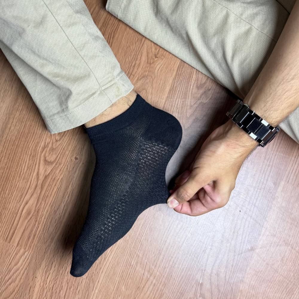 Black Ankle Length Socks for Men